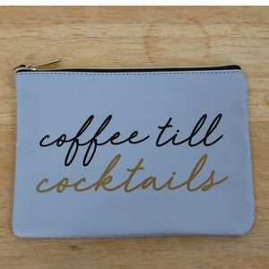 Ruby + Cash Coffee Till Cocktails Pouch Bag‎ Womens 9x6.5 in Blue Faux Leather